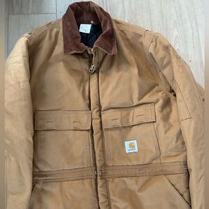 VTG Carhartt Coveralls Mens 50 R Duck Canvas Quilted Insulated
